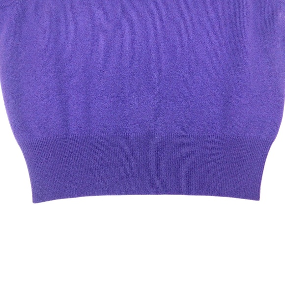 Jardin Des Orangers Cashmere Sleeveless Turtleneck Sweater Vest Purple Size M - Picture 2 of 11
